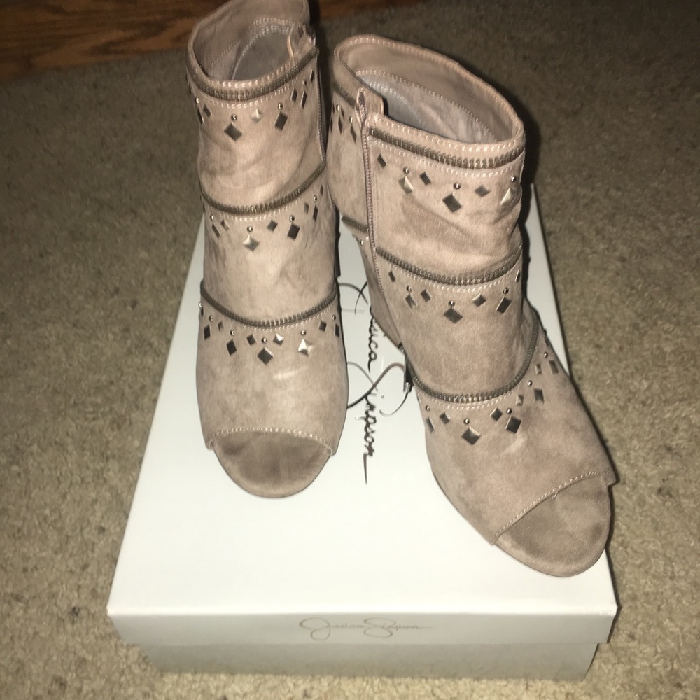 Jessica Simpson Midara Peep-toe Microsuede Sz 10M